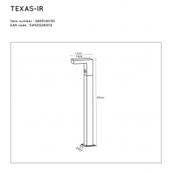 TEXAS IR SŁUPEK OGRODOWY  60cm       28851/61/30   LUCIDE